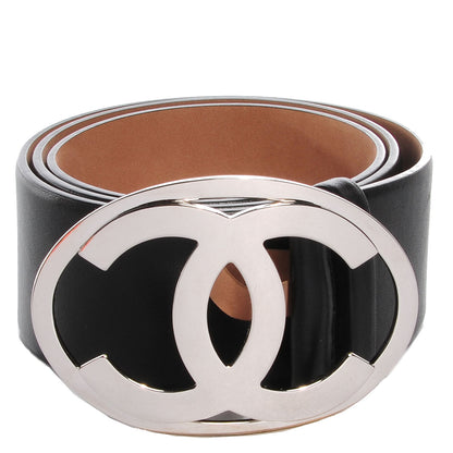 Chanel Leather CC Logo Belt 90 36 Black 1 of 7