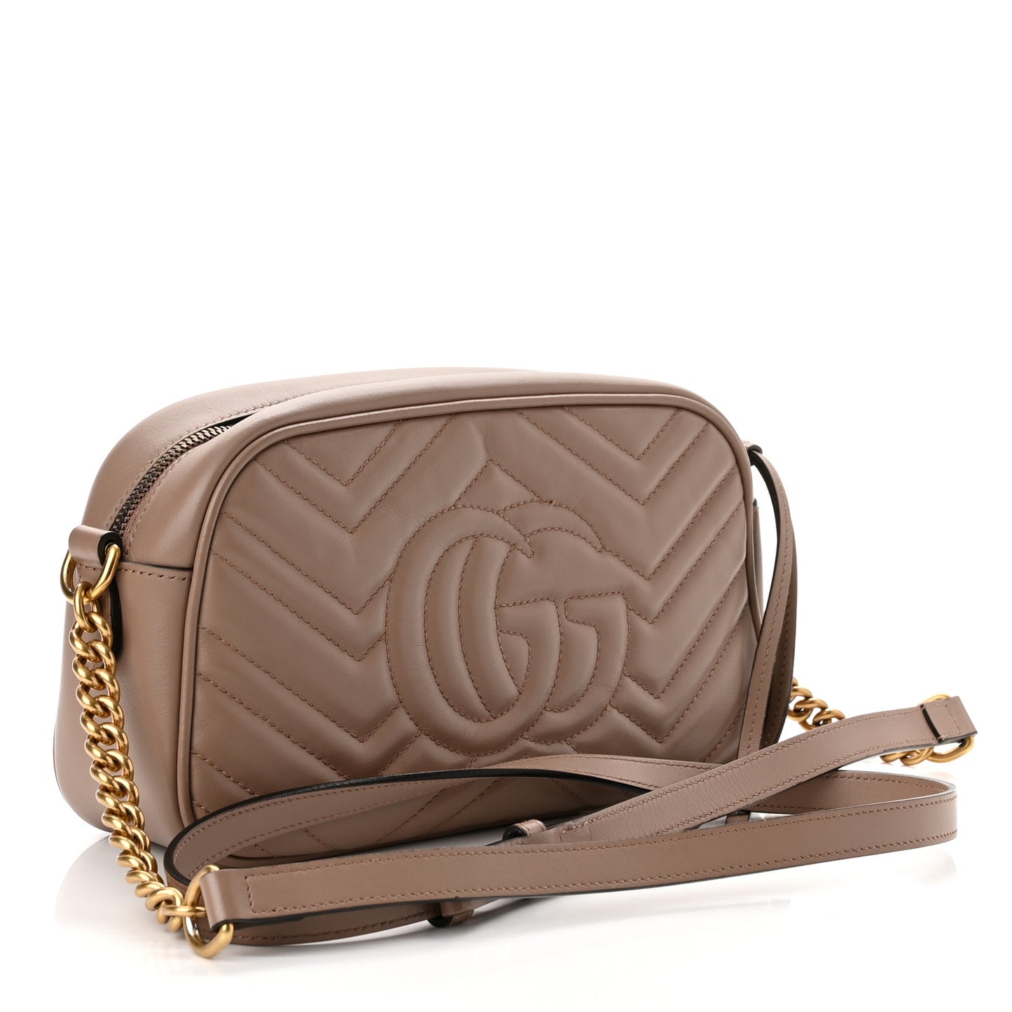 Calfskin Matelasse Small GG Marmont Chain Shoulder Bag Porcelain Rose