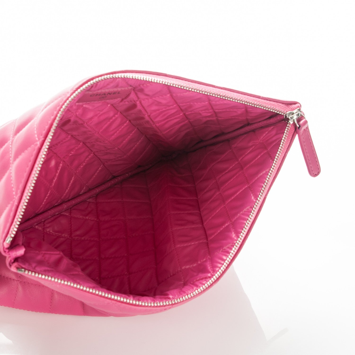 Chanel Lambskin Quilted Medium Cosmetic Case Pink 5 of 7