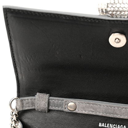 Balenciaga Strass Suede Hourglass Chain Bag Smoke Grey Crystal 11 of 11