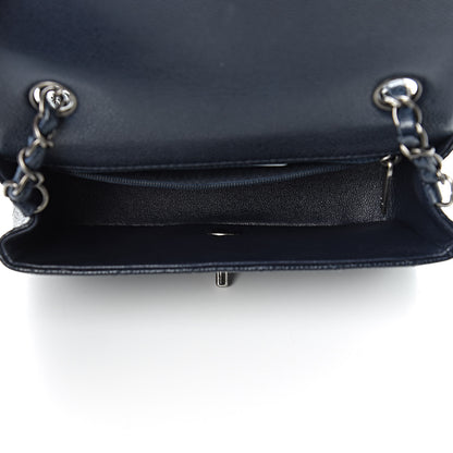 Chanel Iridescent Caviar Quilted Mini Rectangular Flap Navy Blue 5 of 11