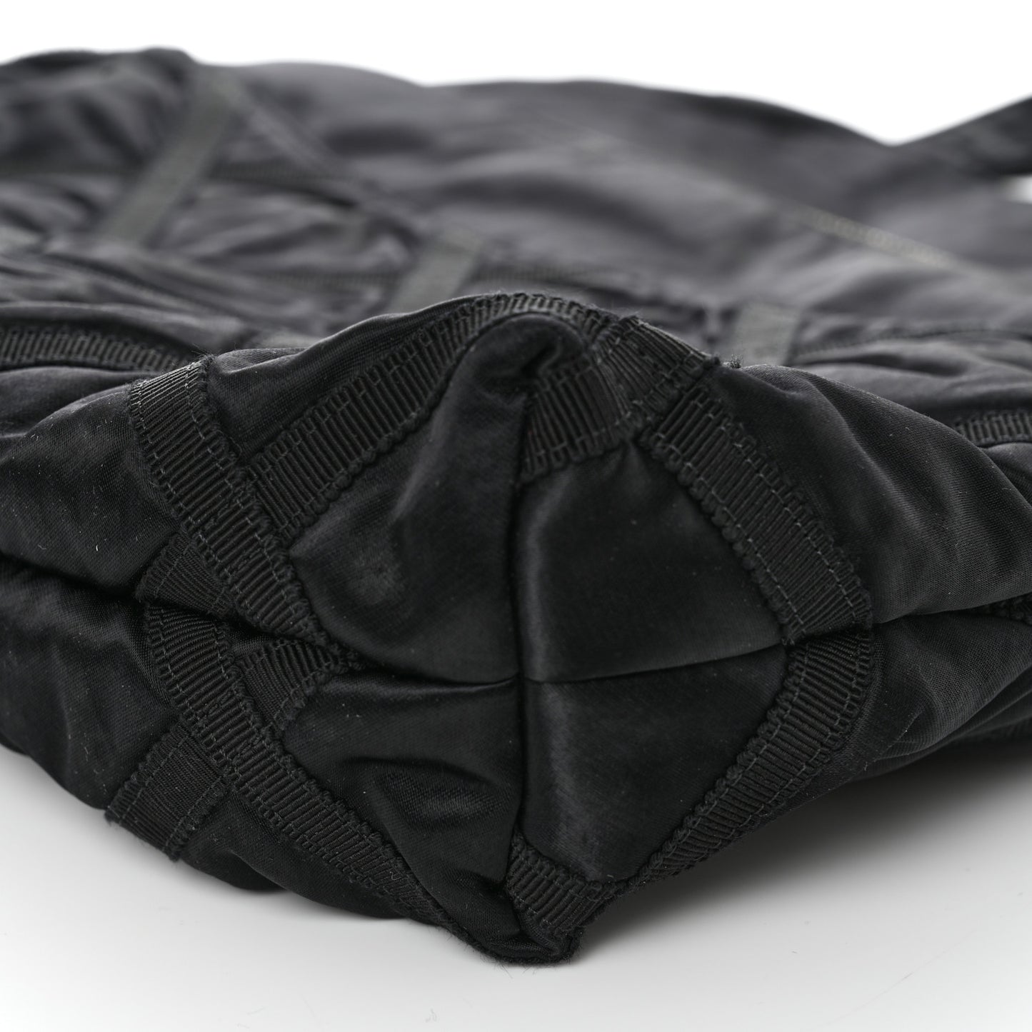 Nylon Grosgrain Large Lifestyle Pouch With Foldable Tote Black