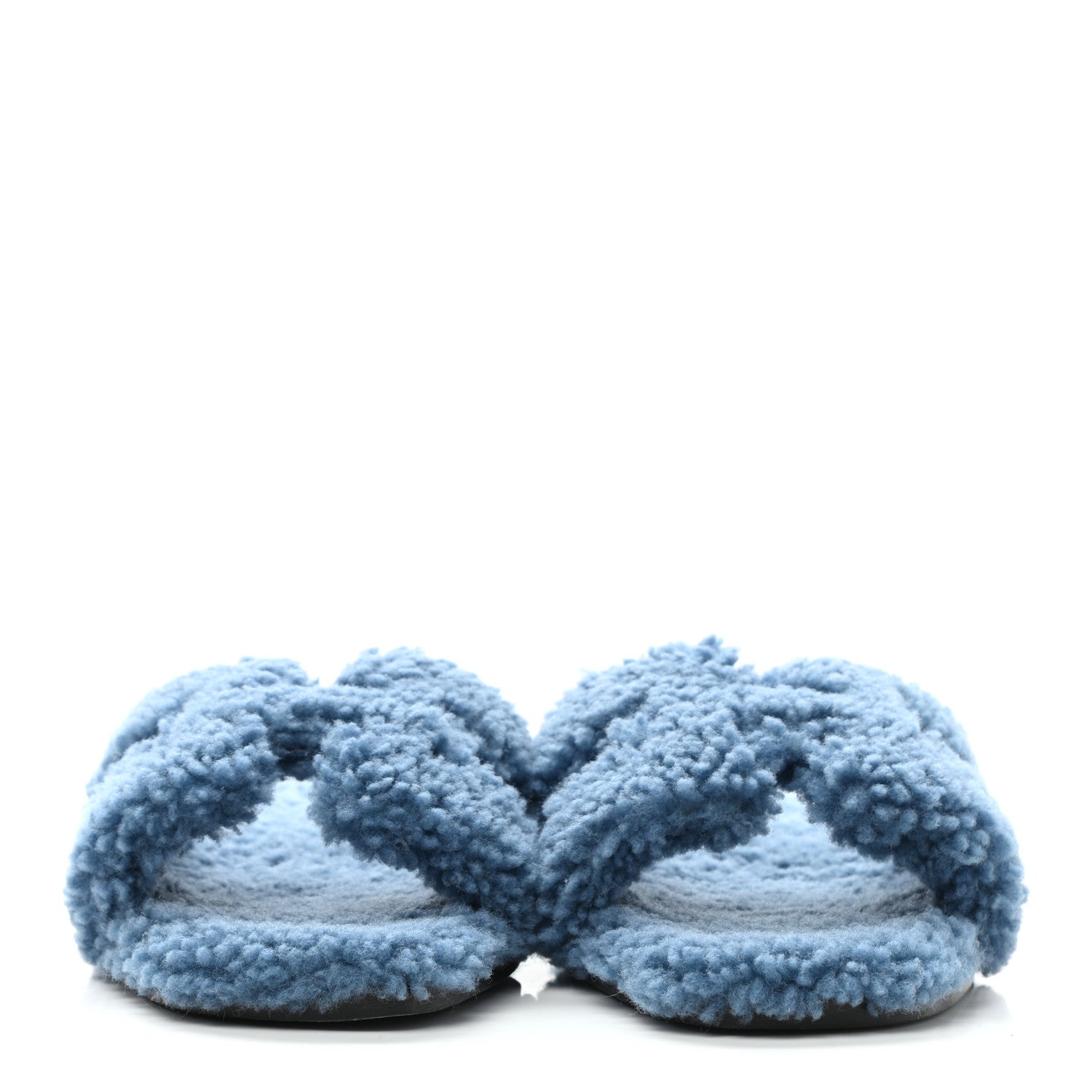 Hermes Woolskin Oran Sandals 41 Bleu 2 of 8