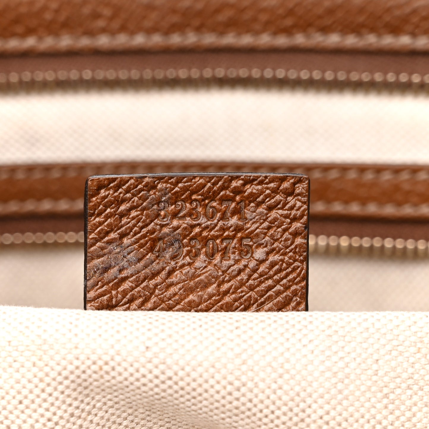 Monogram Medium Bree Zippered Tote Beige Tabacco
