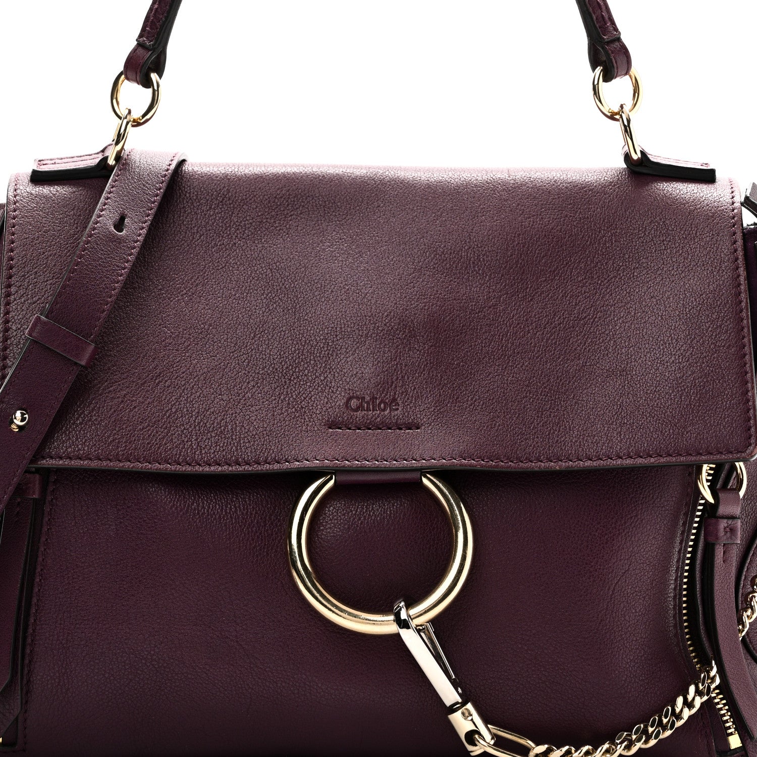 Chloe Calfskin Medium Faye Day Shoulder Bag Intense Violine 7 of 9