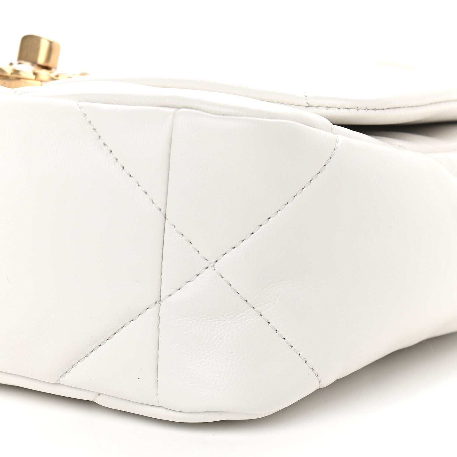 Chanel Goatskin Quilted Medium Chanel 19 Flap White 9 of 9