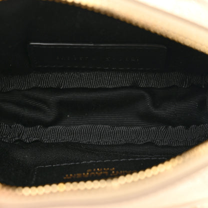 Saint Laurent Metallic Calfskin Matelasse Chevron Monogram Baby Lou Camera Bag Platino 5 of 10