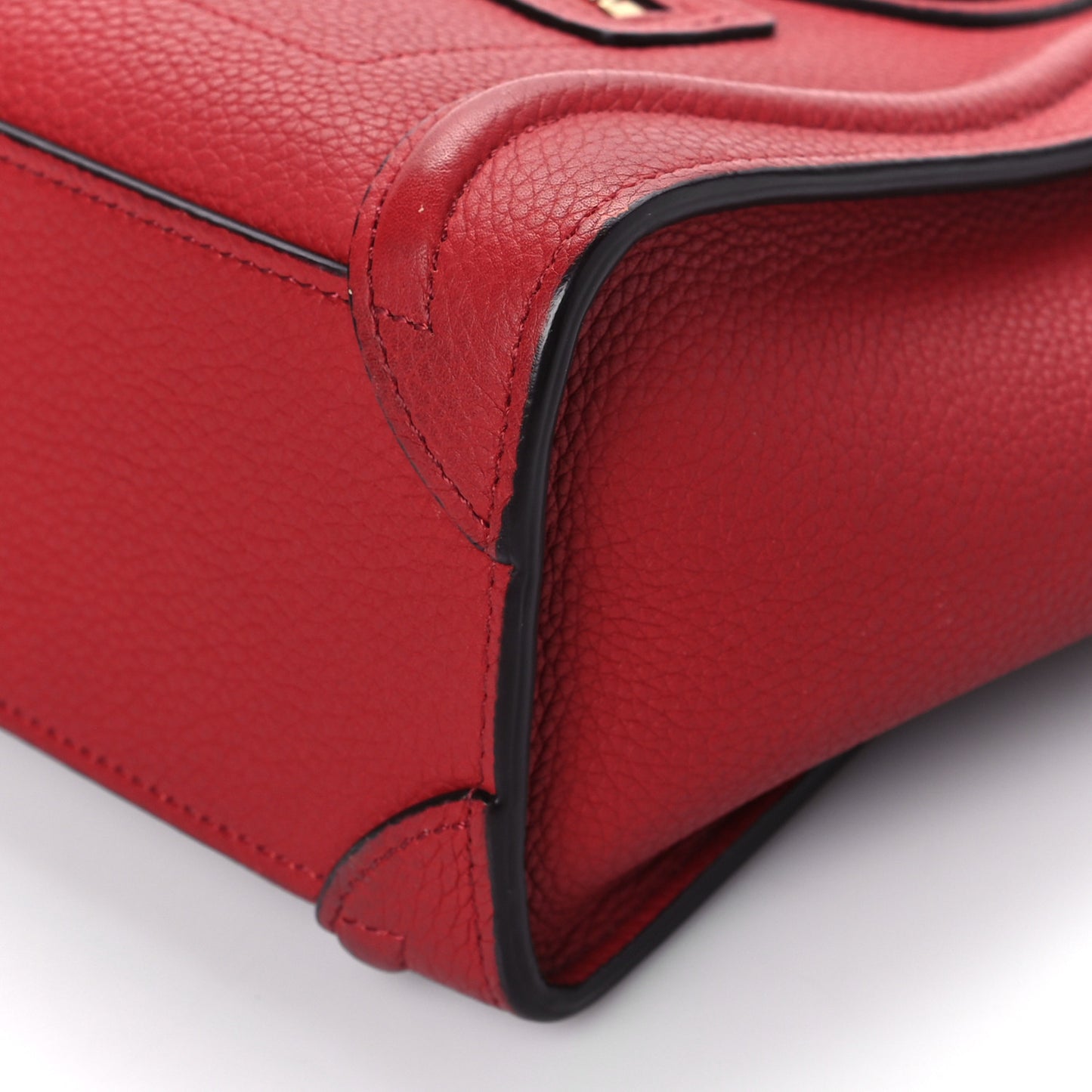 Drummed Calfskin Nano Luggage Red