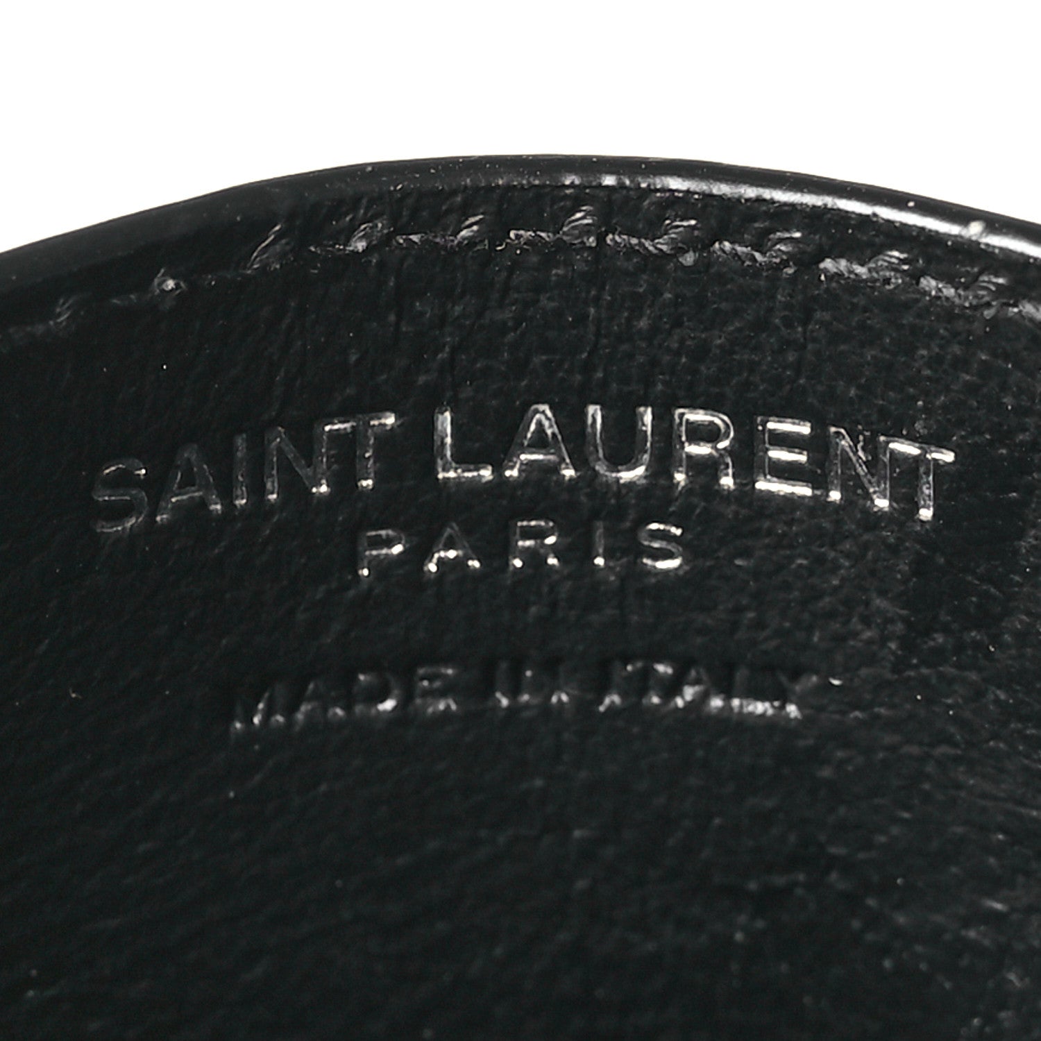 Saint Laurent Grain De Poudre Matelasse Chevron Monogram Credit Card Case Black 6 of 7