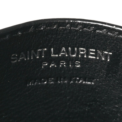Saint Laurent Grain De Poudre Matelasse Chevron Monogram Credit Card Case Black 6 of 7