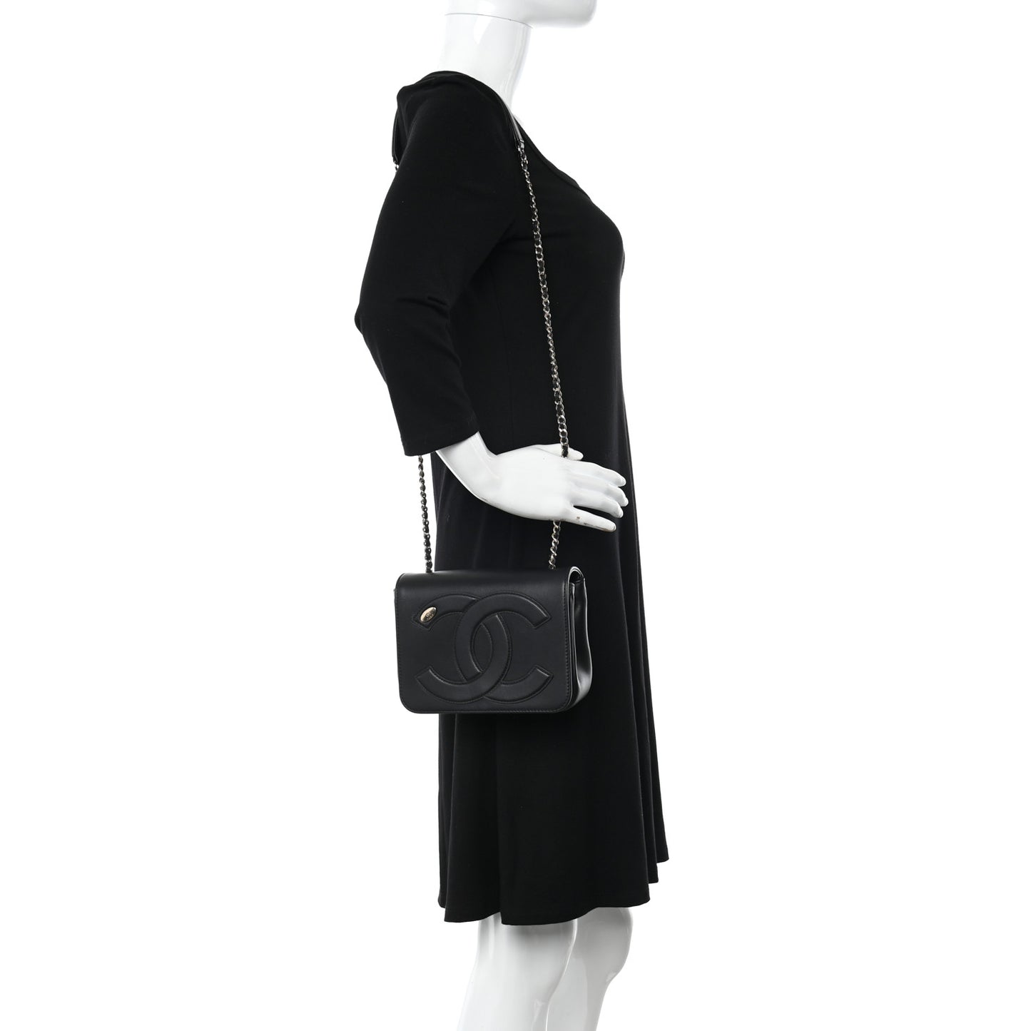 Lambskin CC Mania Flap Bag Black