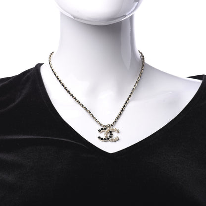 Chanel Lambskin Resin Pearl Dazzling Domino Short Necklace Gold Black 2 of 6