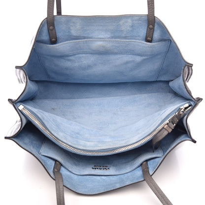 Prada Glace Calfskin Etiquette Shopping Bag Marine Astrale 6 of 12