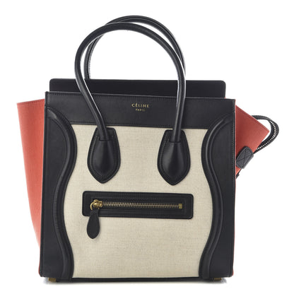 Celine Linen Smooth Calfskin Micro Tri-Color Luggage Natural 1 of 8