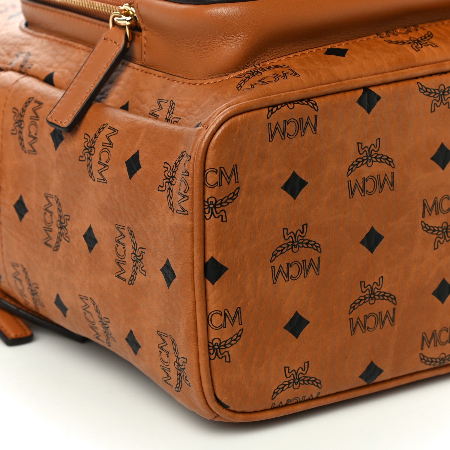 MCM Visetos Mens Medium Stark Backpack Cognac 10 of 11