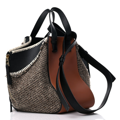 Loewe Calfskin Tweed Small Hammock Shoulder Bag Tan Black 3 of 14