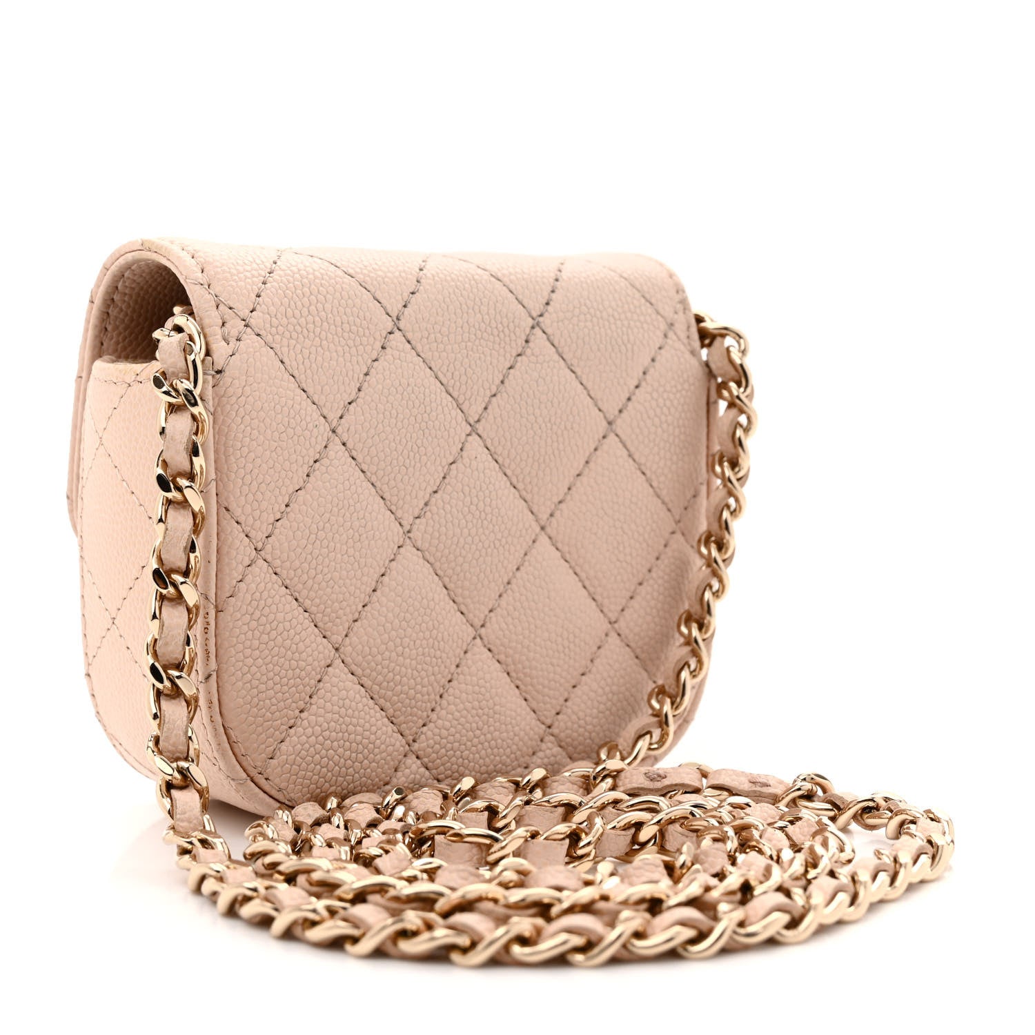Chanel Caviar Quilted Mini Clutch With Chain Light Beige 3 of 14
