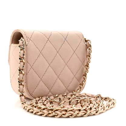 Chanel Caviar Quilted Mini Clutch With Chain Light Beige 3 of 14