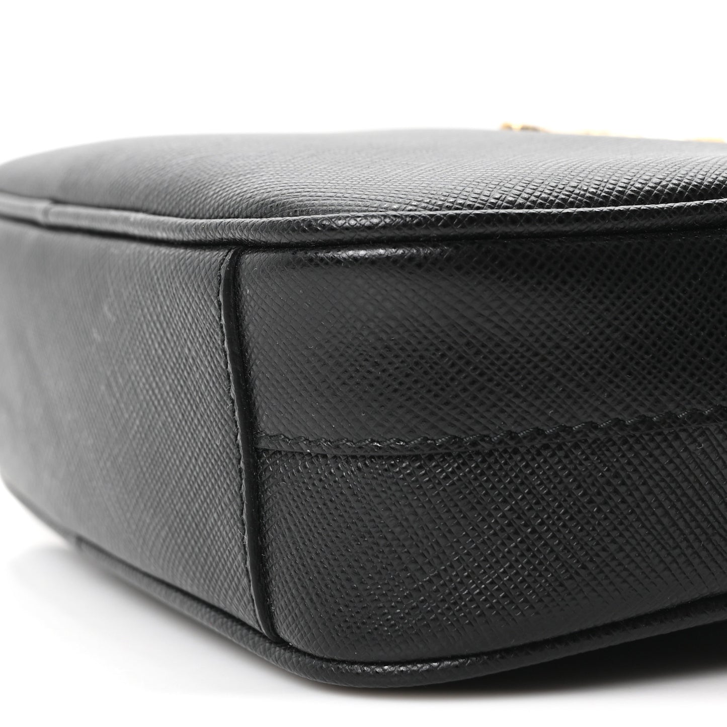 Saffiano Lux Metal Belt Bag Black