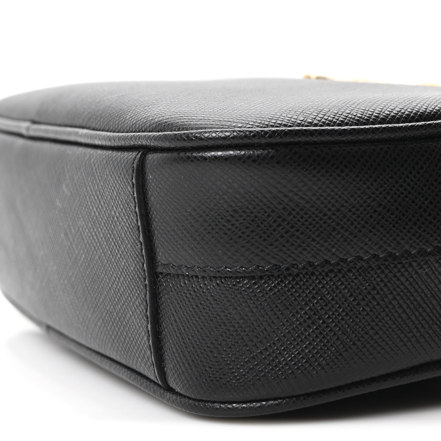 Prada Saffiano Lux Metal Belt Bag Black 9 of 9
