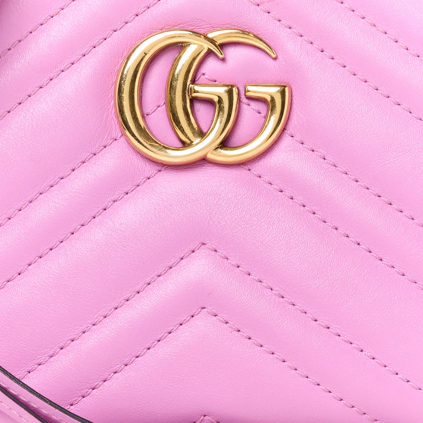 Calfskin Matelasse Mini GG Marmont Chain Shoulder Bag Candy Mousse