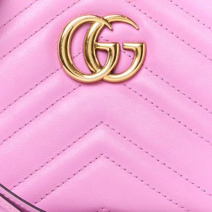 Gucci Calfskin Matelasse Mini GG Marmont Chain Shoulder Bag Candy Mousse 9 of 12