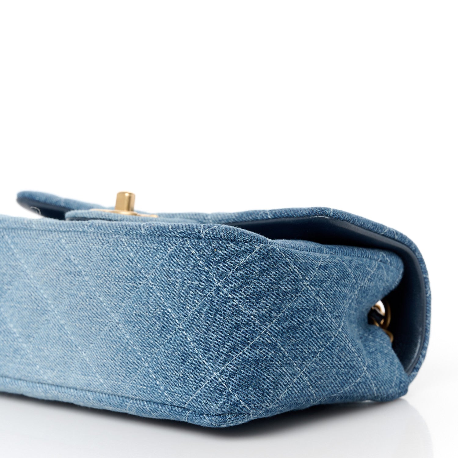 Chanel Washed Denim Quilted Mini Rectangular Flap Blue 11 of 12