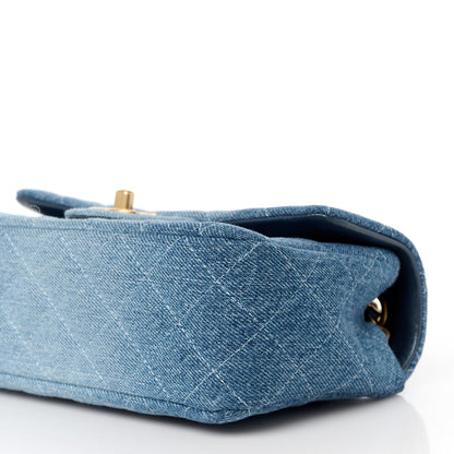 Chanel Washed Denim Quilted Mini Rectangular Flap Blue 11 of 12