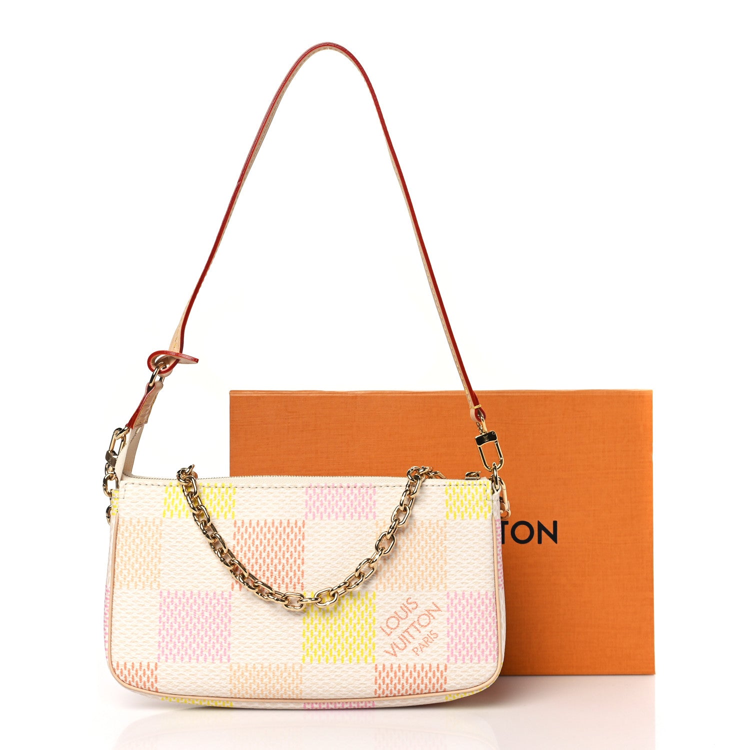 Louis Vuitton Damier Pochette Accessories NM Peach Pink 9 of 9