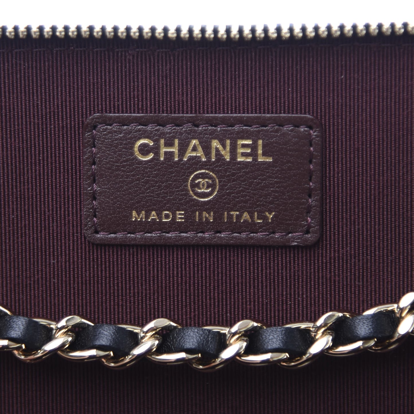 Lambskin Quilted Small Vanity Case With Chain Black