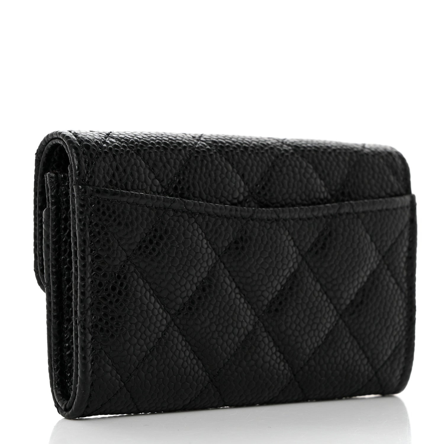 Chanel Caviar Quilted Flap Card Holder Wallet Black 3 of 9
