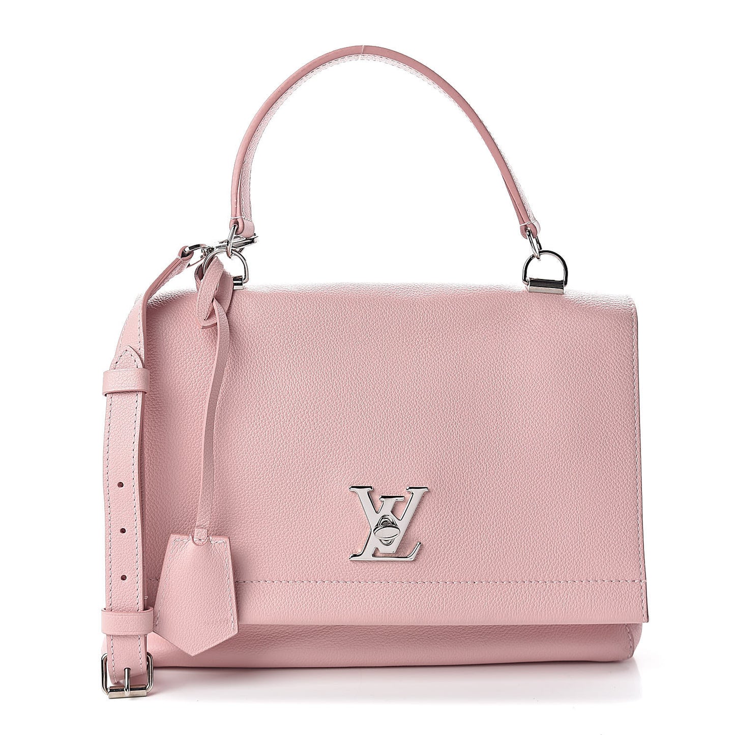 Soft Calfskin Lockme II Top Handle Rose Ballerine