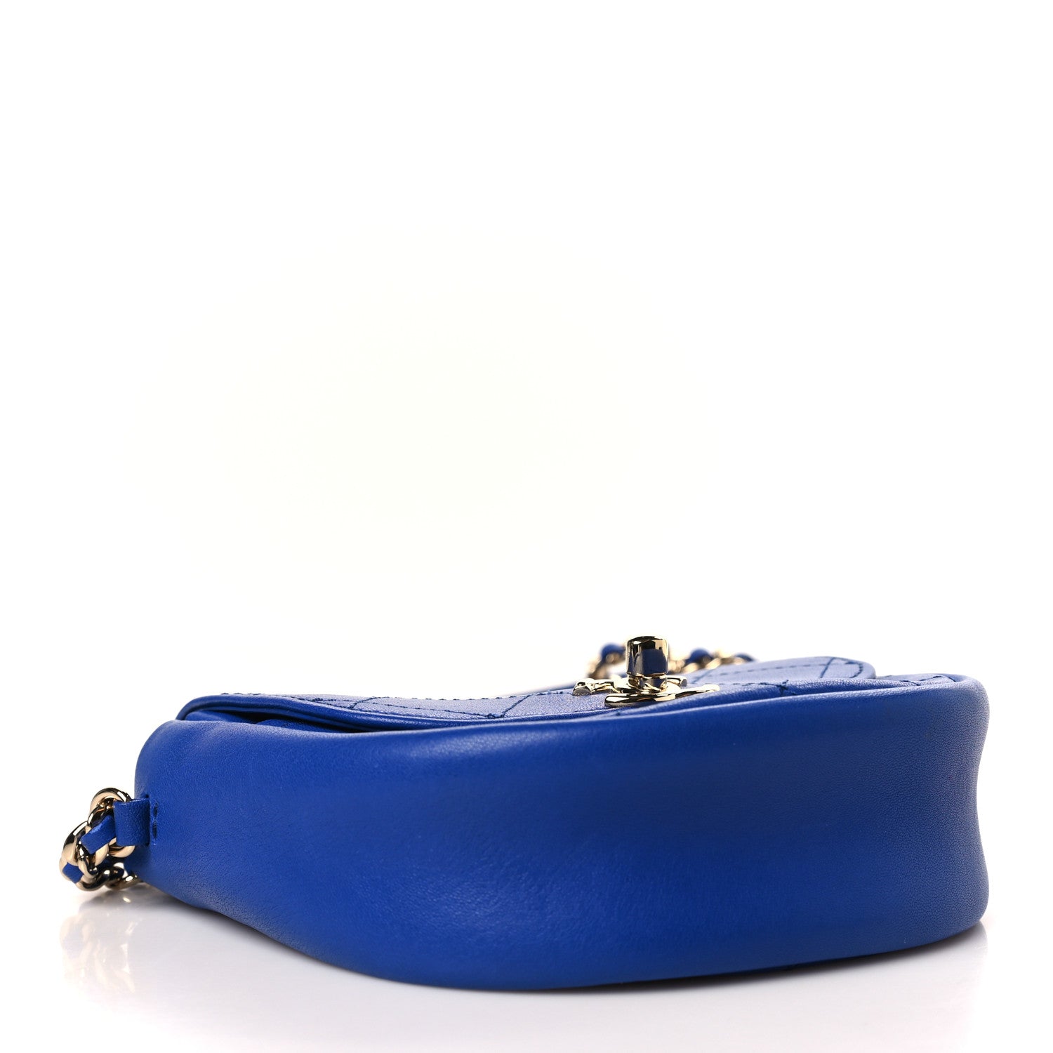 Chanel Goatskin Stitched Casual Trip Messenger Flap Royal Blue 4 of 9