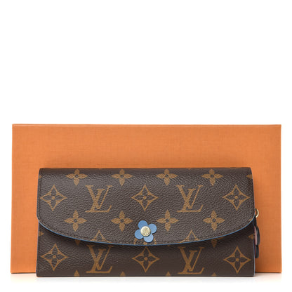 Louis Vuitton Monogram Bloom Flower Emilie Wallet Blue Jean 8 of 8