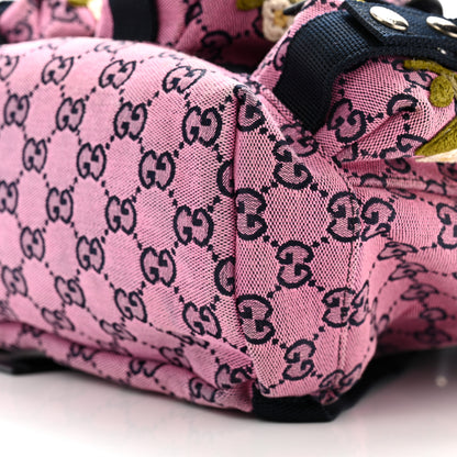 Gucci Monogram Multicolor Floral Embroidered Large Retro Interlocking G Three Pocket Backpack Pink Blue Multicolor 10 of 10