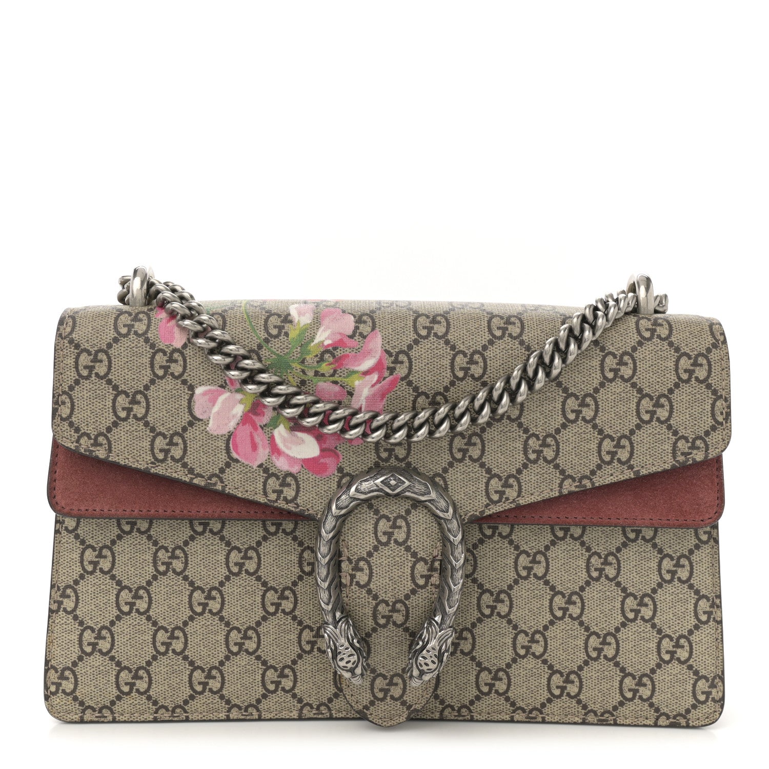 Gucci GG Supreme Monogram Blooms Small Dionysus Shoulder Bag Beige Multicolor Dry Rose 1 of 12