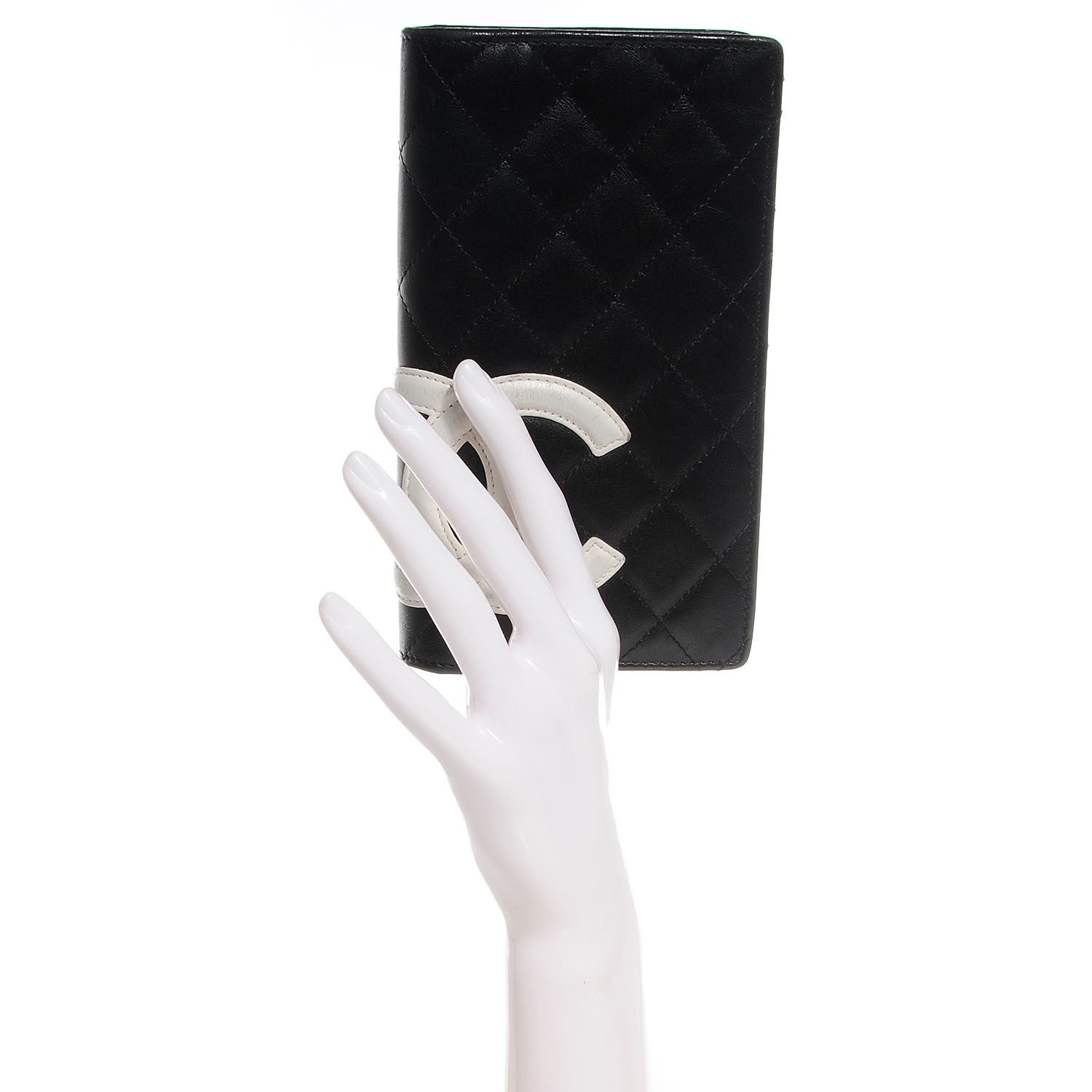 Chanel Calfskin Quilted Cambon Yen Wallet Black 2 of 8