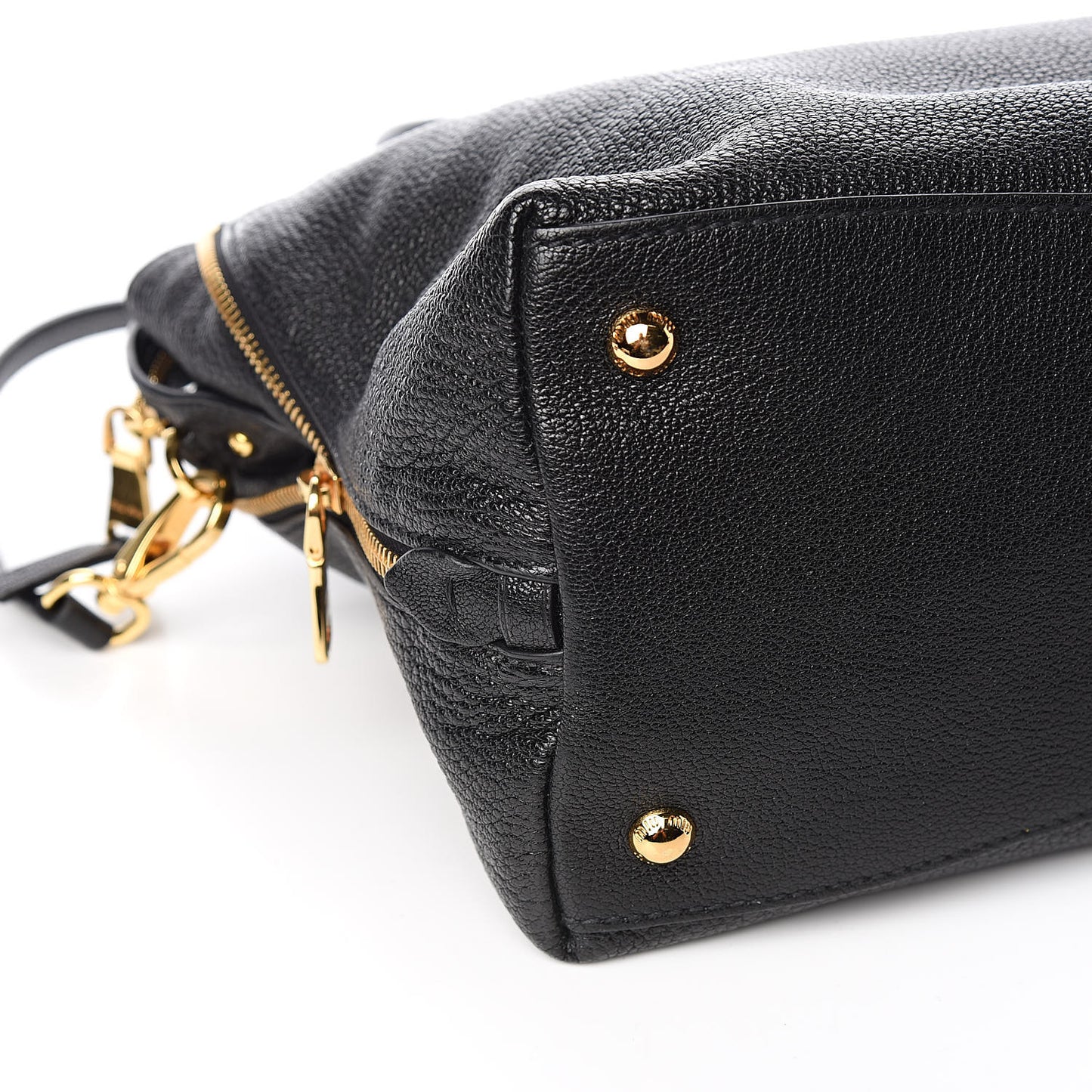 Goatskin Madras Zip Tote Black