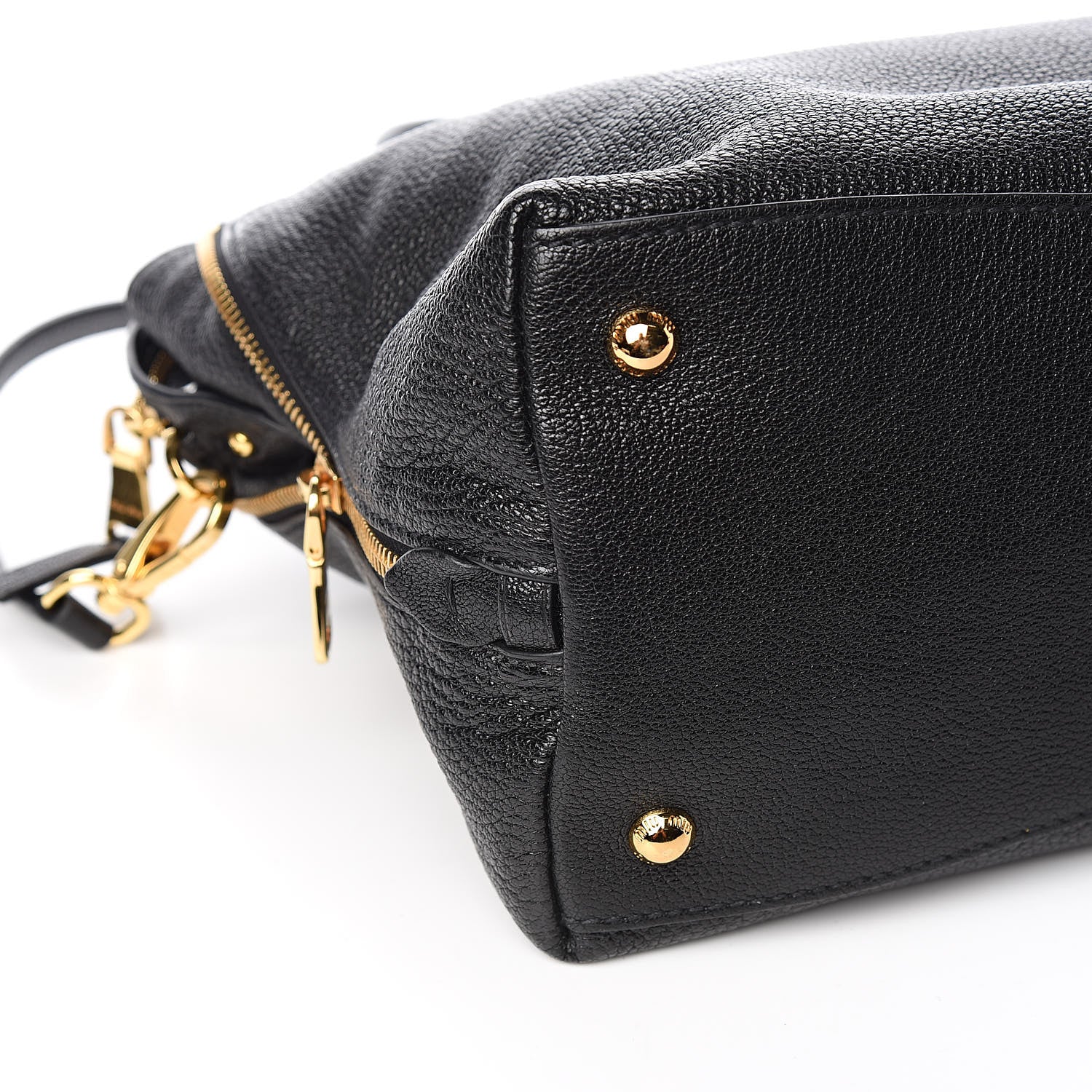 Miu Miu Goatskin Madras Zip Tote Black 8 of 10