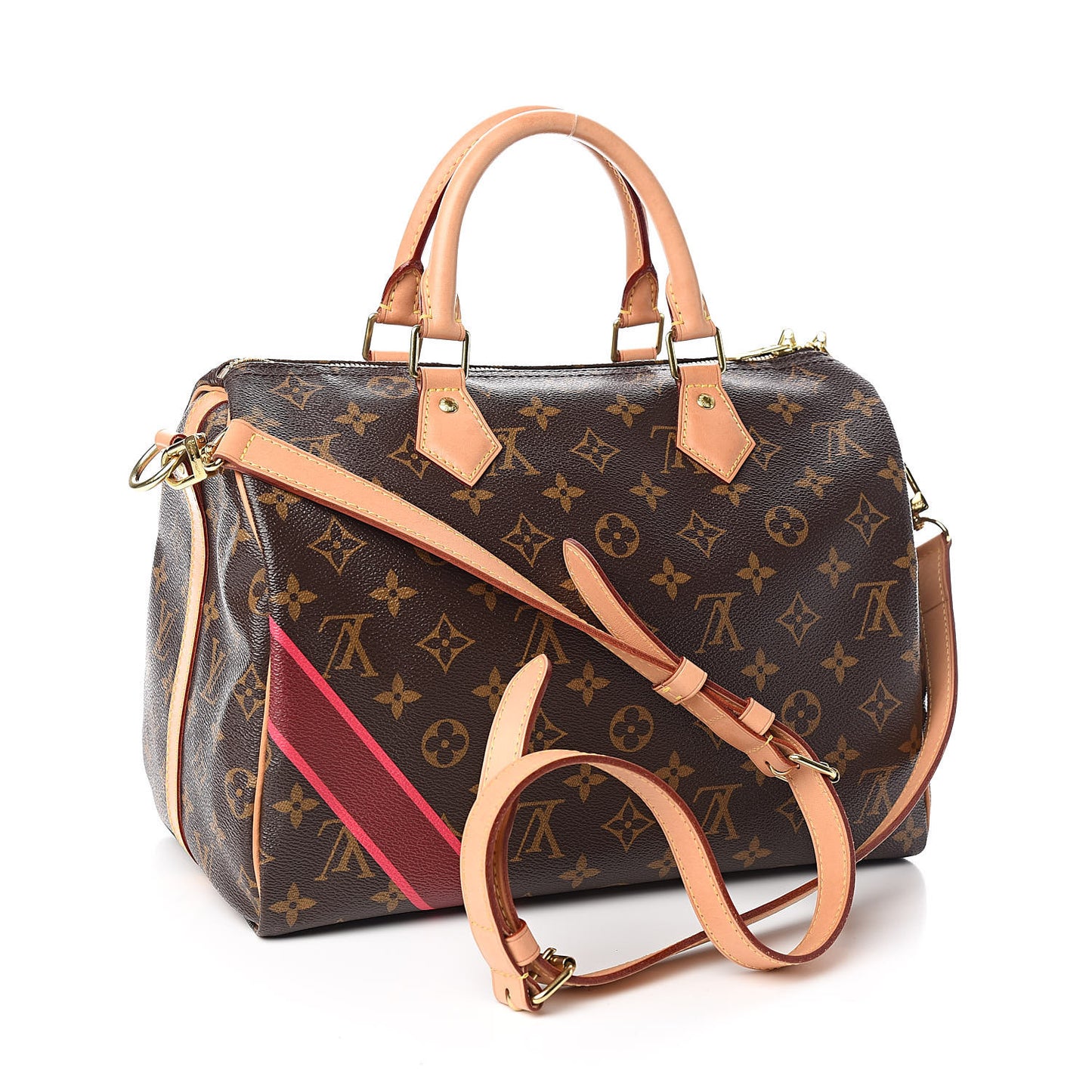 Monogram My LV Heritage Speedy Bandouliere 30 Bordeaux Fuchsia