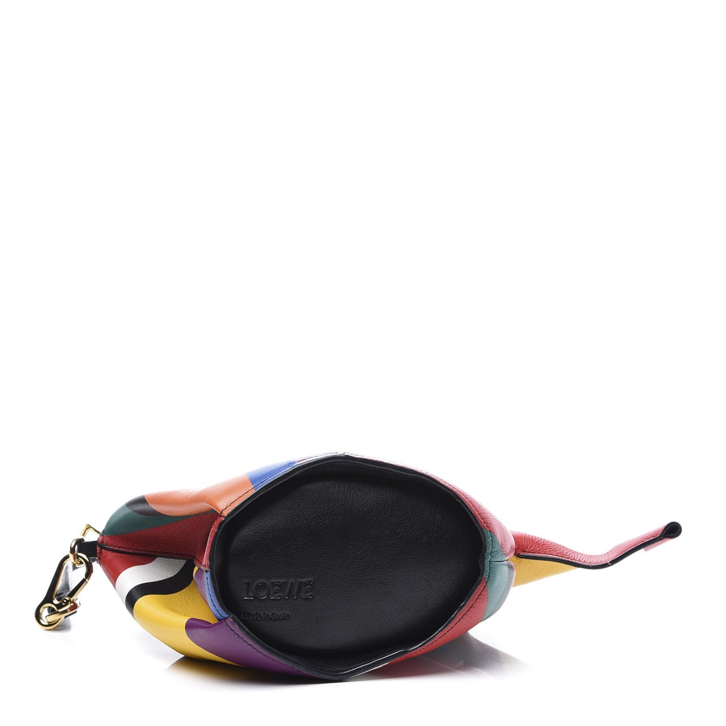 Calfskin Mini Striped Elephant Crossbody Bag Multicolor