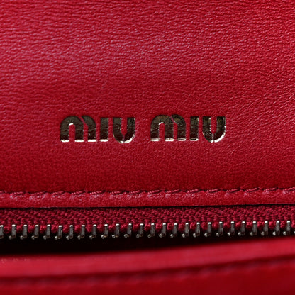 Miu Miu Lambskin Confidential Matelasse Chain Shoulder Bag Fiery Red 8 of 14