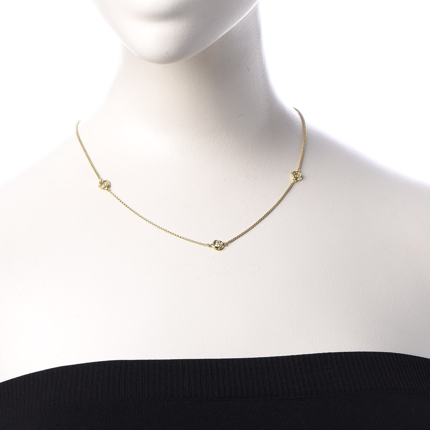 David Yurman 18K Yellow Gold Diamond Infinity Necklace 2 of 11