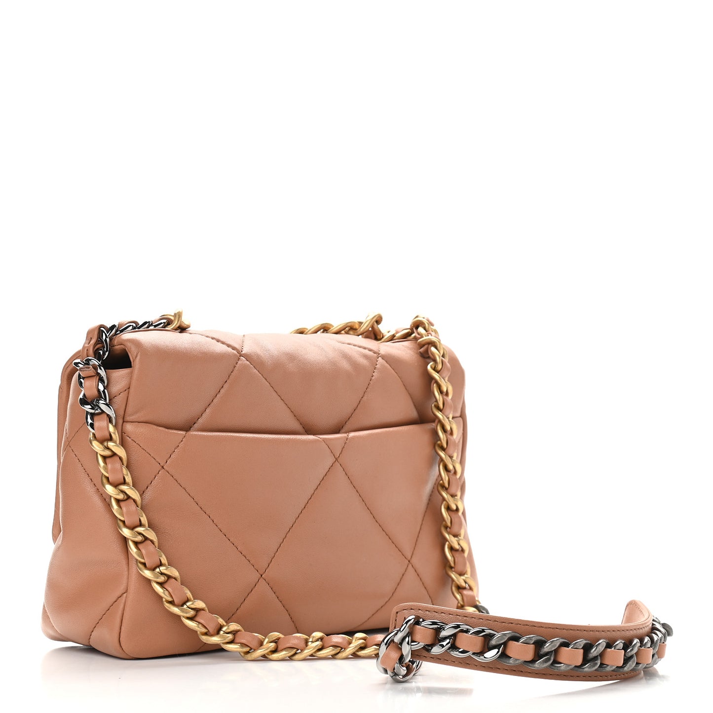 Lambskin Quilted Medium Chanel 19 Flap Brown