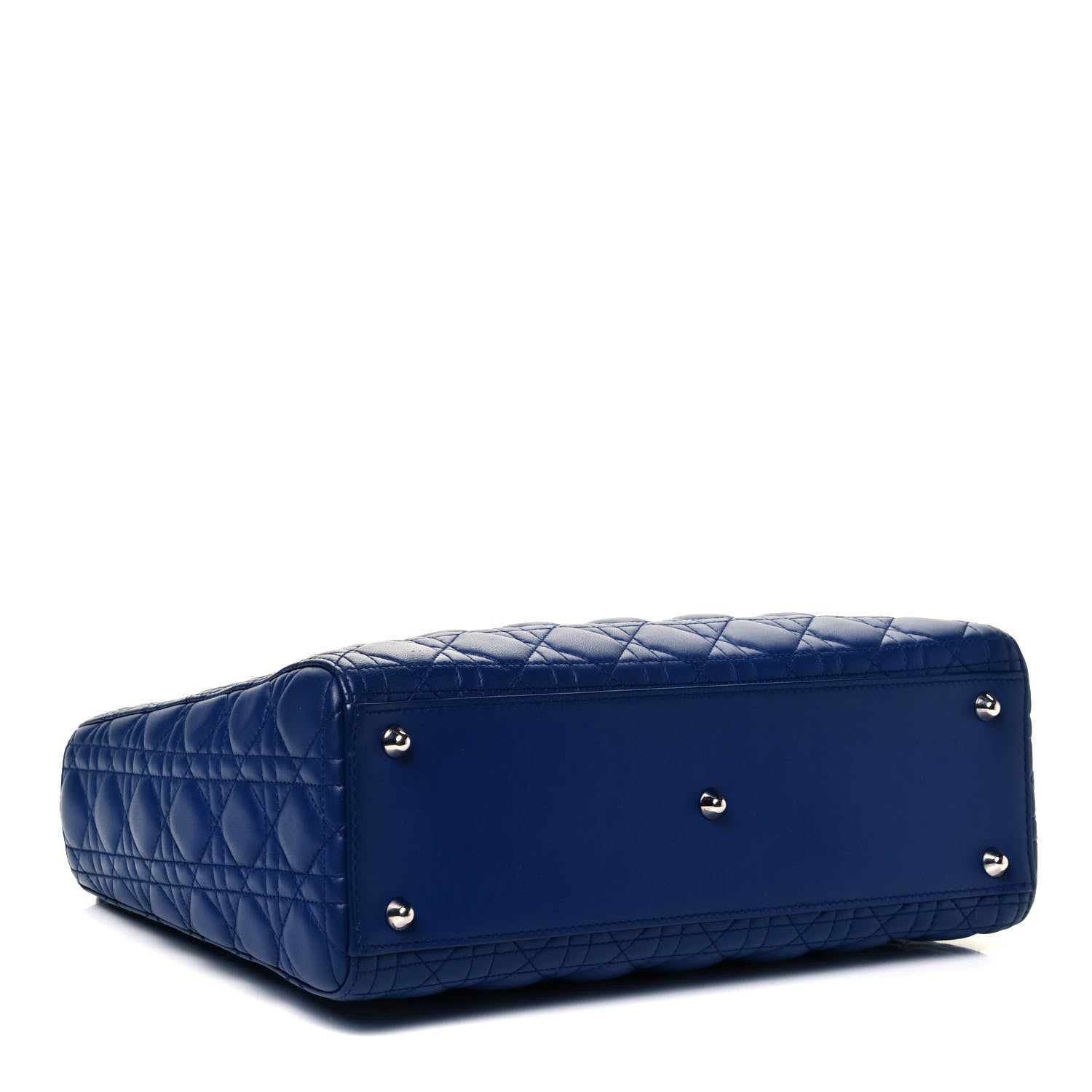 Christian Dior Lambskin Cannage Large Lady Dior Blue 3 of 8