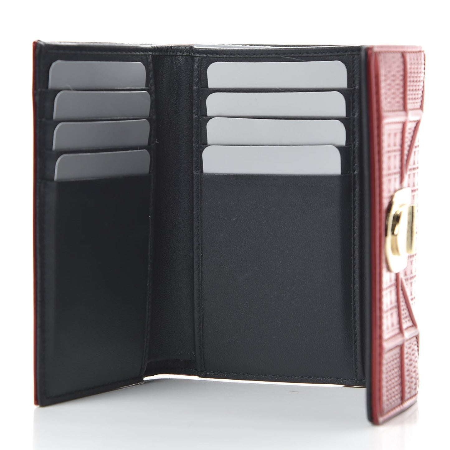 Metallic Patent Micro-Cannage Diorama Elancee Wallet Metal Rusty