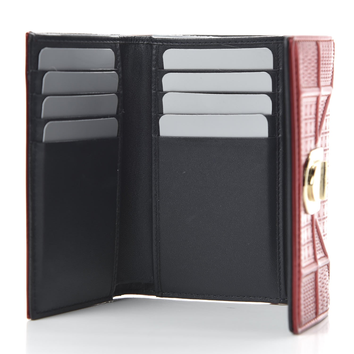 Christian Dior Metallic Patent Micro-Cannage Diorama Elancee Wallet Metal Rusty 5 of 10