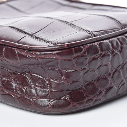 Alexander McQueen Calfskin Crocodile Embossed Mini Camera Shoulder Bag Bordeaux 9 of 9