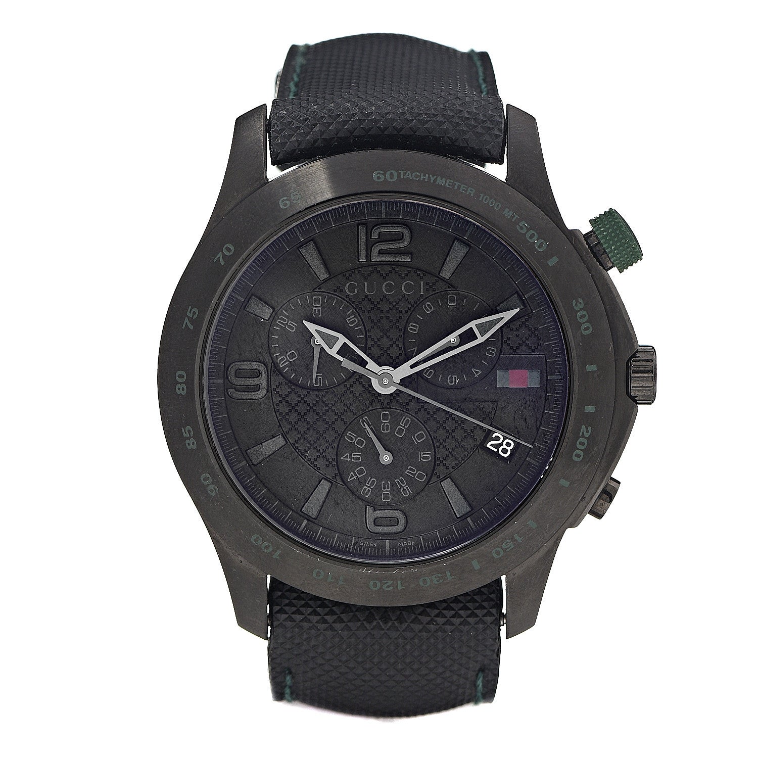 Gucci PVD Stainless Steel Nylon 45mm G-Timeless Chronograph Quartz Watch Black 1 of 7