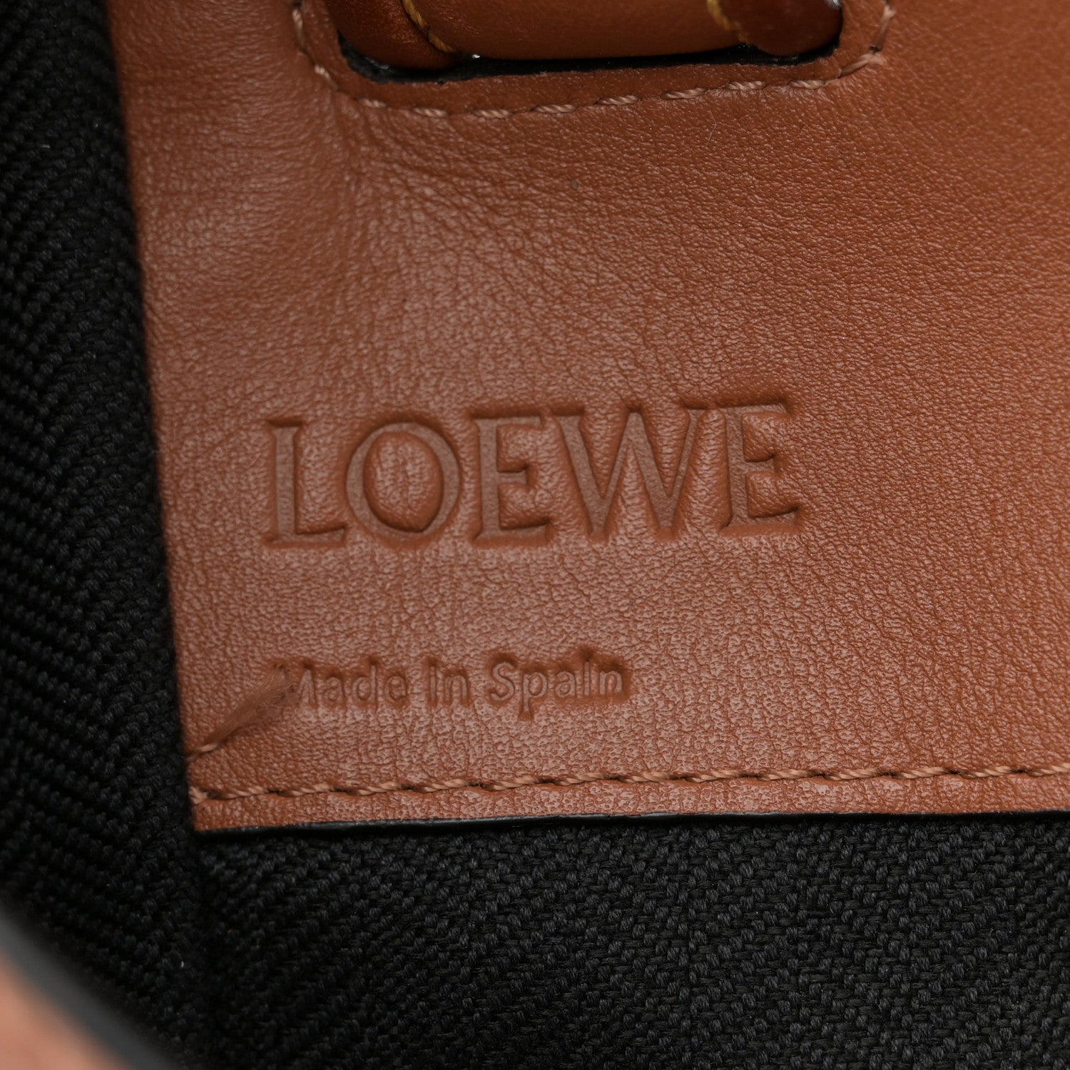 Loewe Calfskin Laced Hammock Shoulder Bag Tan 6 of 17